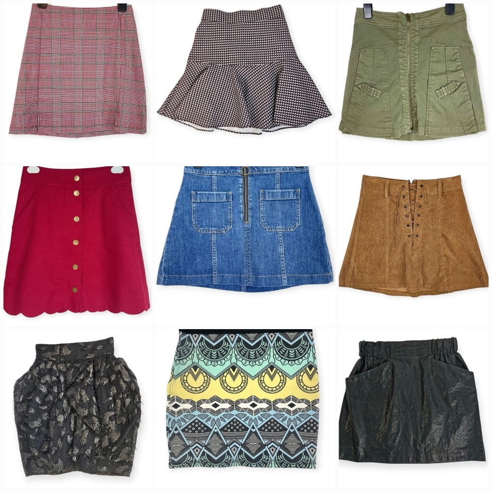 Women's Mini Skirt Lot 9 XS S Zara Madewell J Crew Brandy Melville Mix